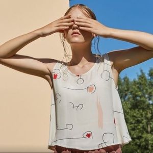 Eve Gravel Minimalist Printed Tank Top XS
